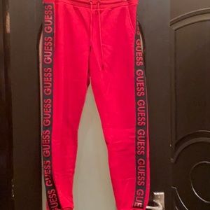 Guess red joggers